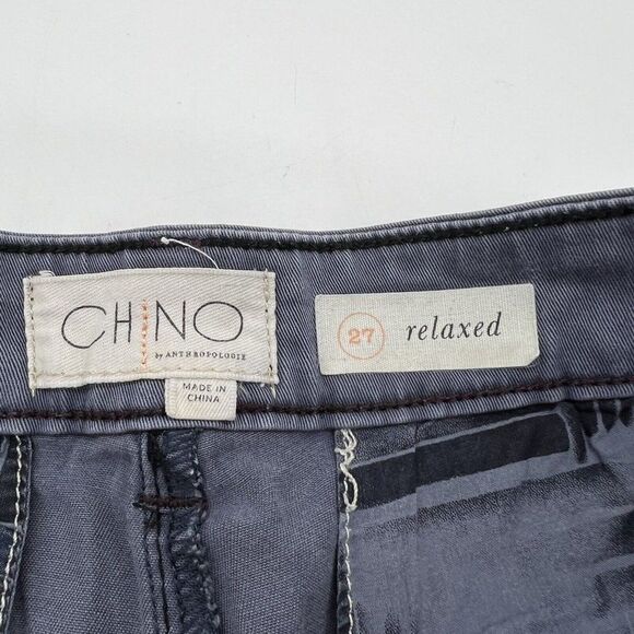 Anthropologie Womens Shorts Size 27 Blue Knit Washed Stretch Mid Relaxed Chino - Picture 3 of 5